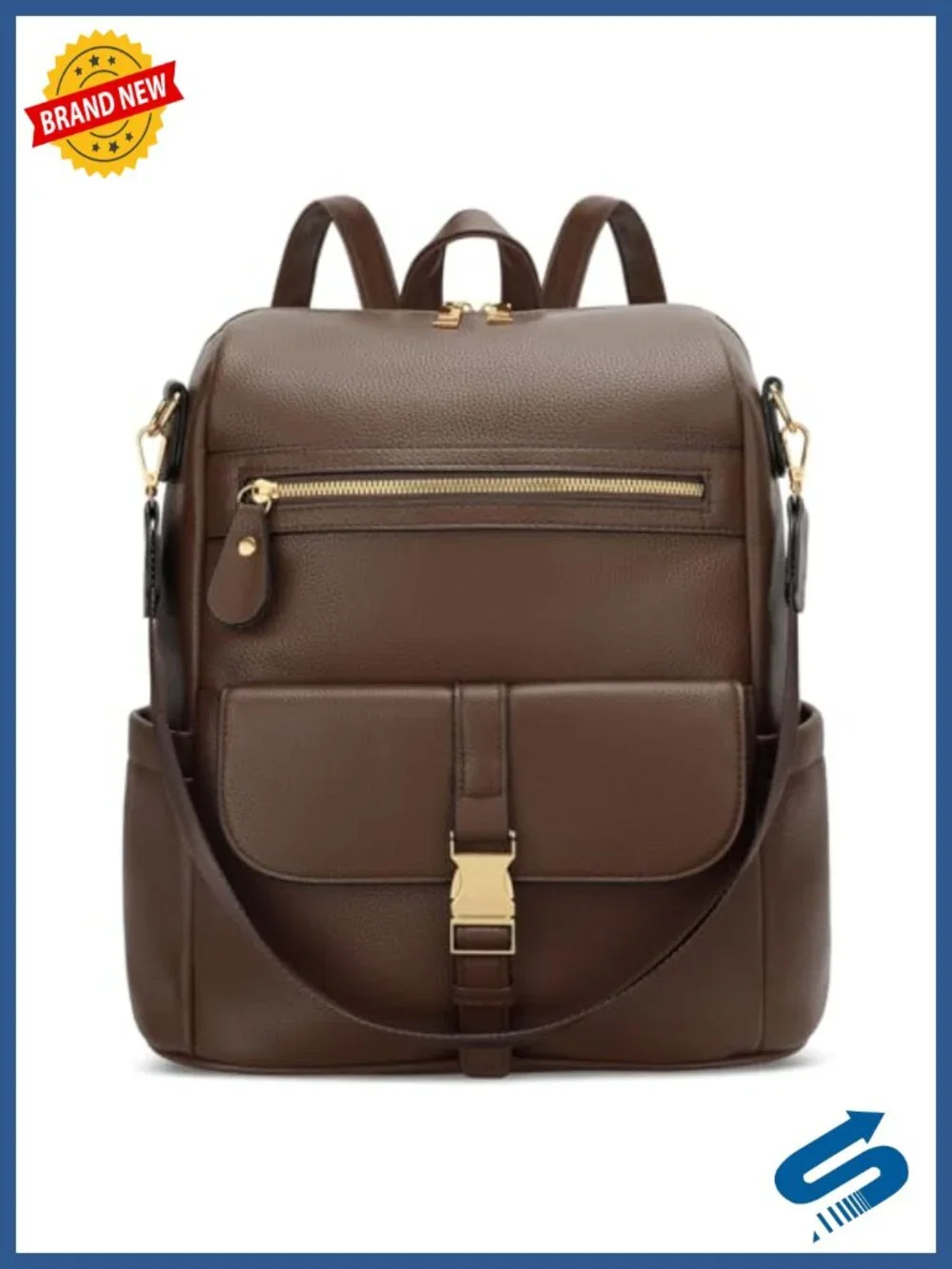 PU Leather Anti-Theft Backpack Purse with Luggage Strap